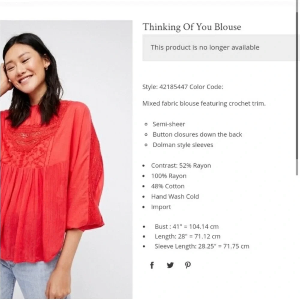 Free People Thinking Of You Blouse